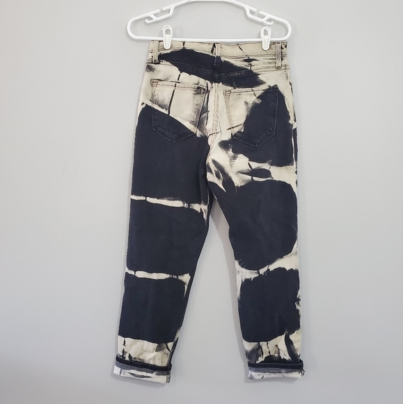 Custom Upcycled Dyed Very Distressed Straight Leg Jeans - Picture 2 of 3